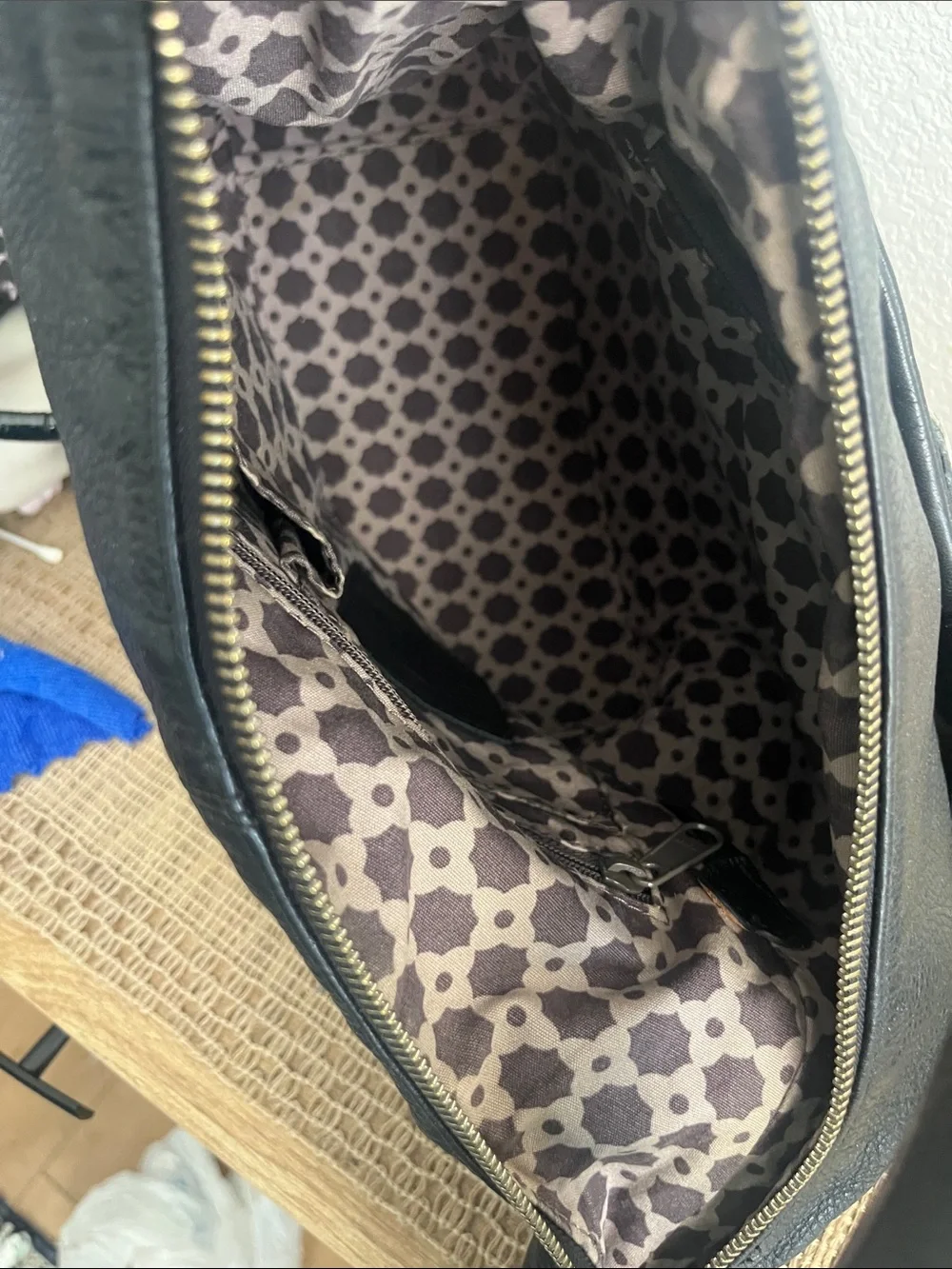 Brighton Caitlyn Black Pebbled Leather Hobo Shoulder Bag Tooled Silver